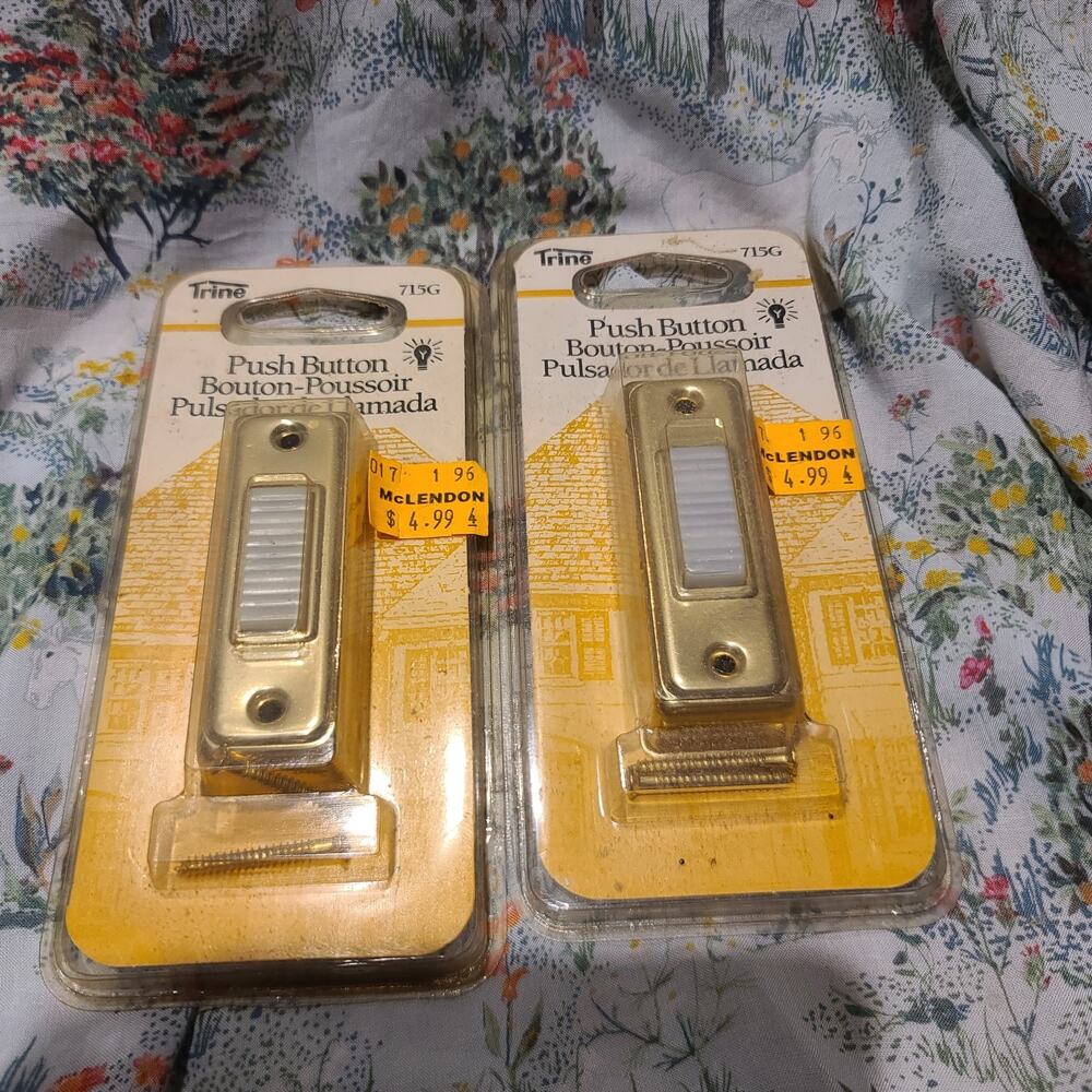 Trine 715G Lighted Doorbell Push Buttons Set Of 2 Brass Finish – New in Package